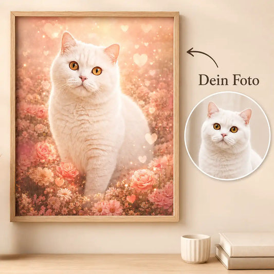 Wandbild Katzen-Portrait „Blütenpfote“