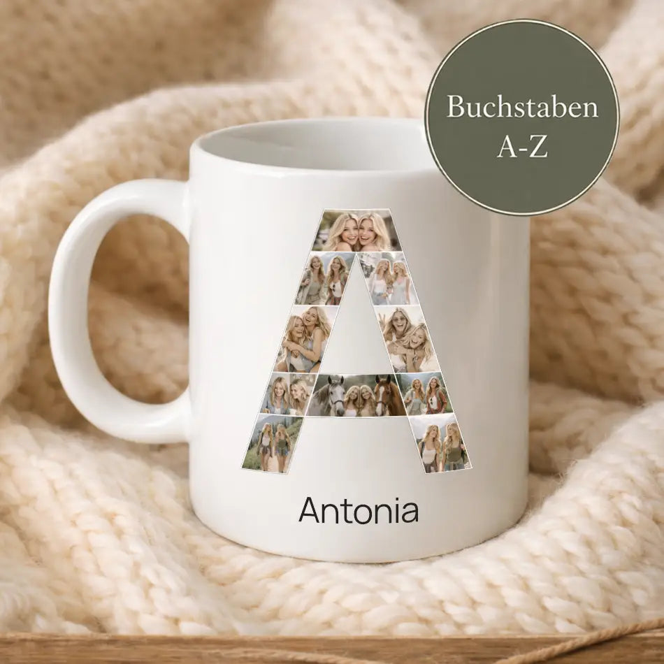 Tasse Fotocollage "Buchstabe"