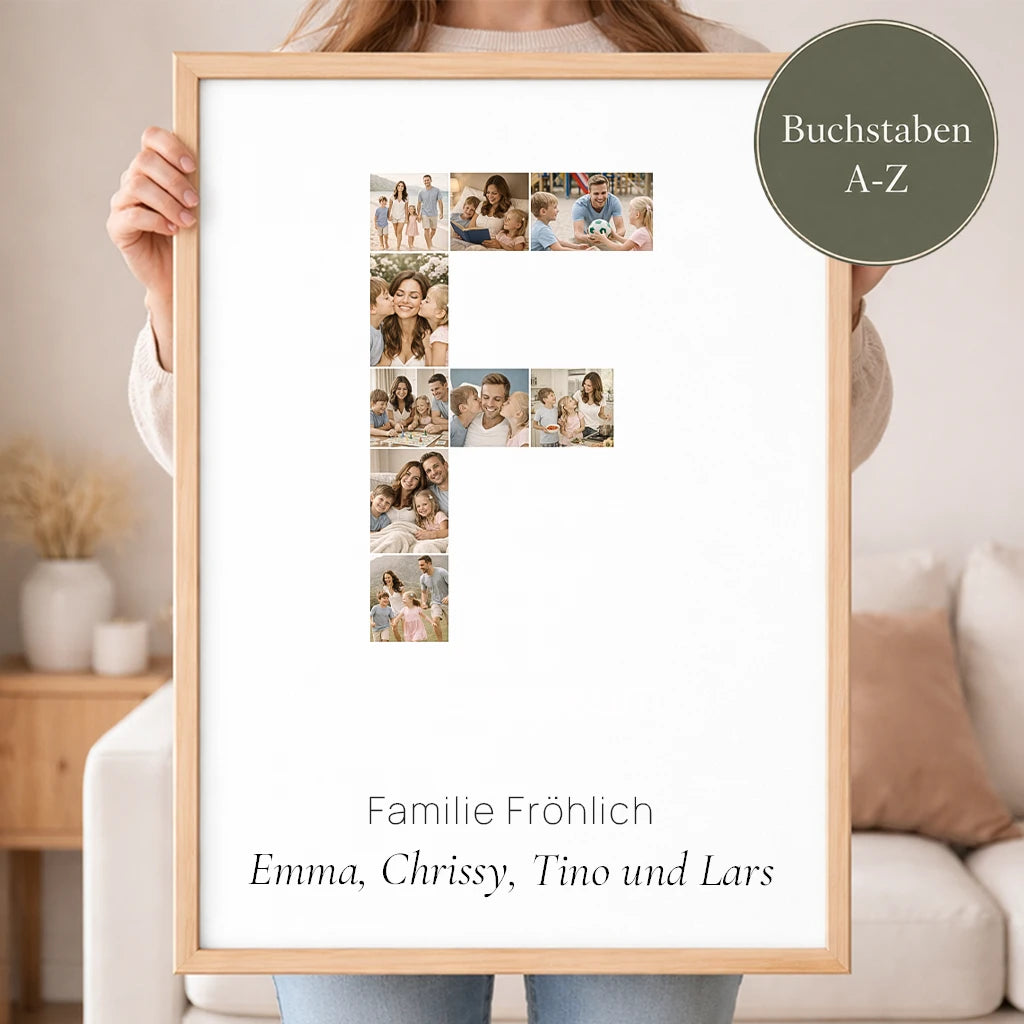 Wandbild Fotocollage "Buchstabe"
