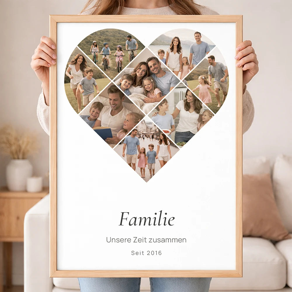 Wandbild Fotocollage "Zeit im Herzen"