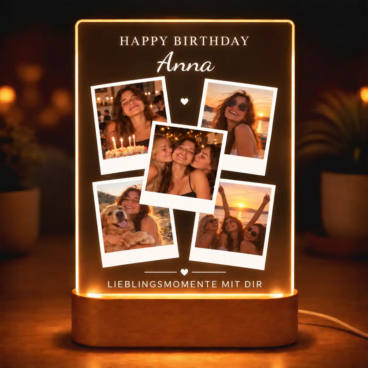Acrylglas-Lampe Fotocollage "Geburtstag" #3