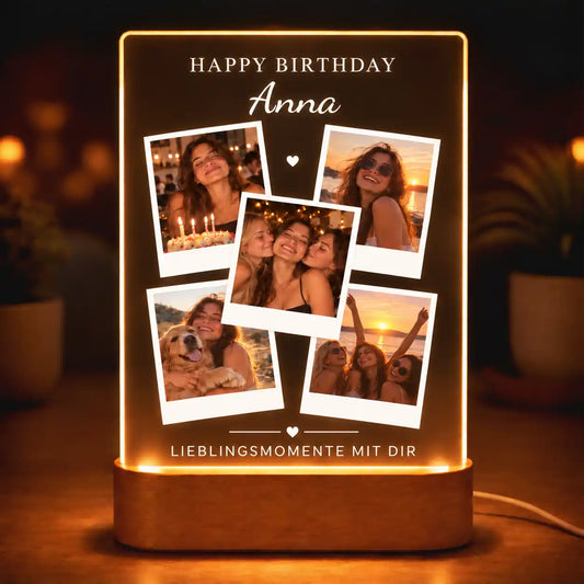 Acrylglas-Lampe Fotocollage "Geburtstag" #3