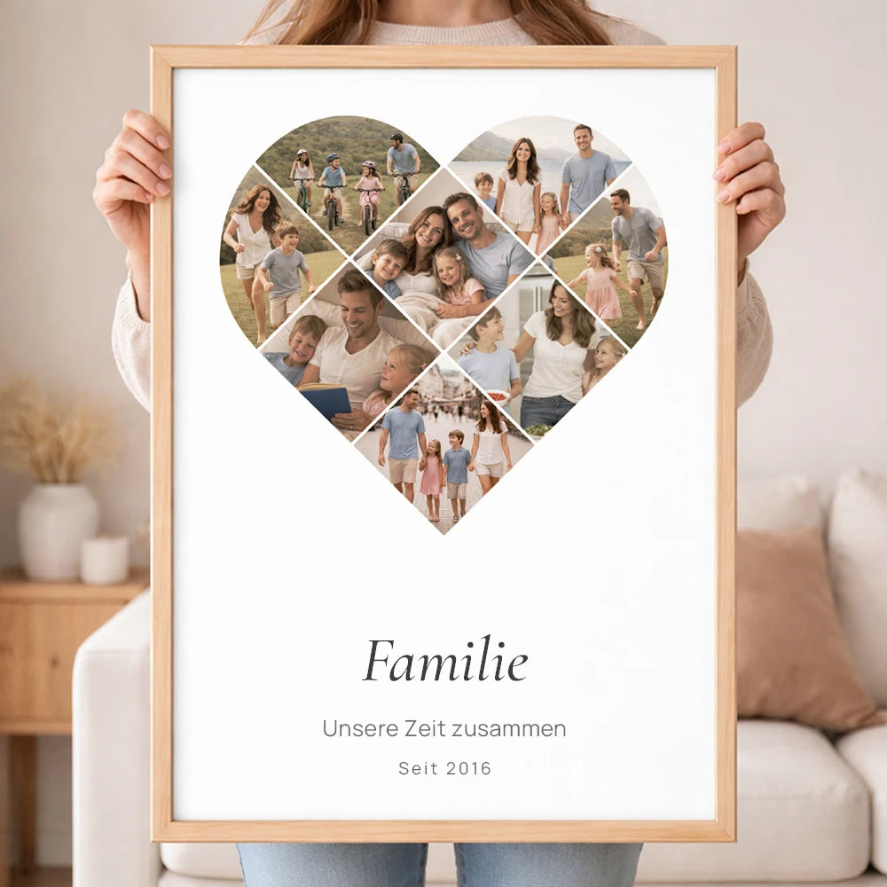 Wandbild Fotocollage "Zeit im Herzen"