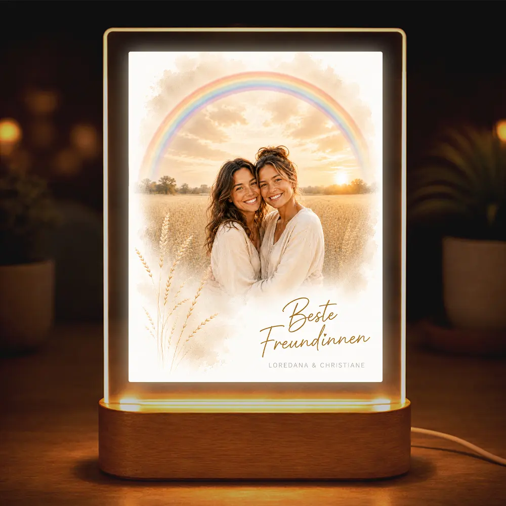 Acrylglas-Lampe Familien-Portrait "Regenbogen"