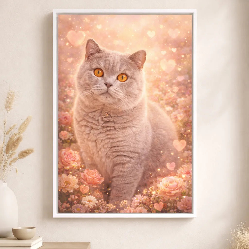 Leinwand Katzen-Portrait „Blütenpfote“