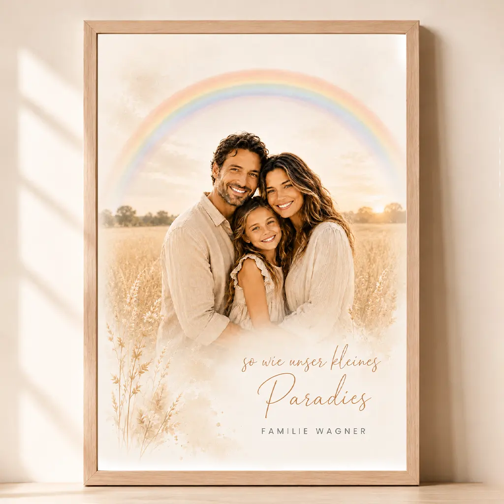 Poster Familien-Portrait "Regenbogen"