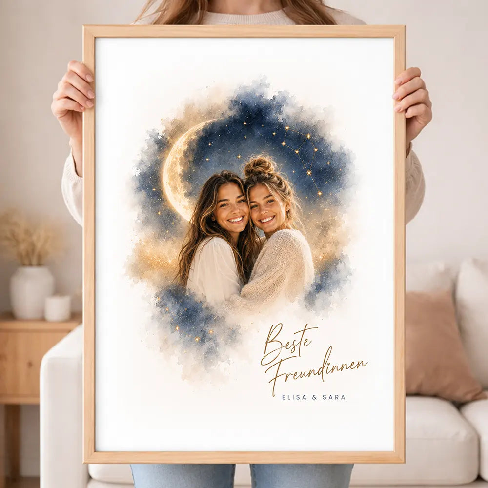 Wandbild Familien-Portrait "Bis zum Mond"