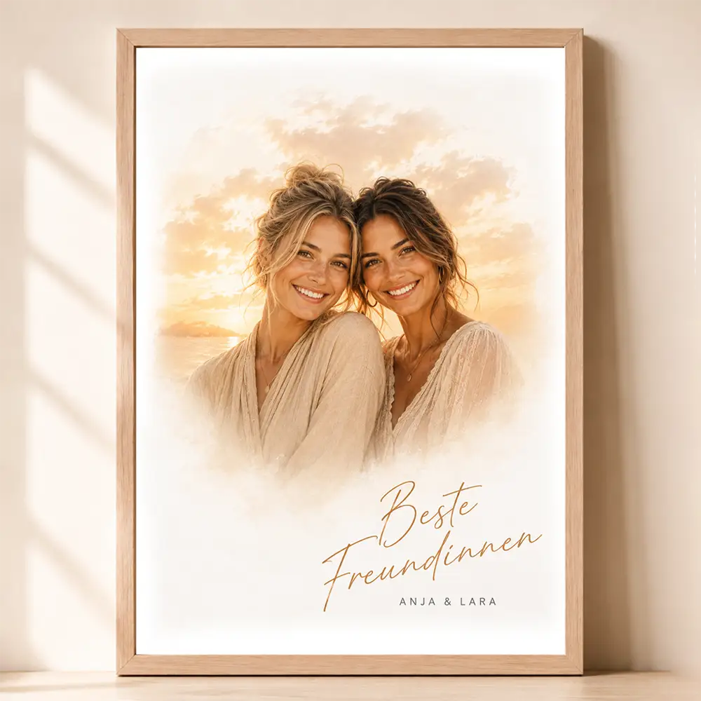 Poster Familien-Portrait "Sonnenuntergang"