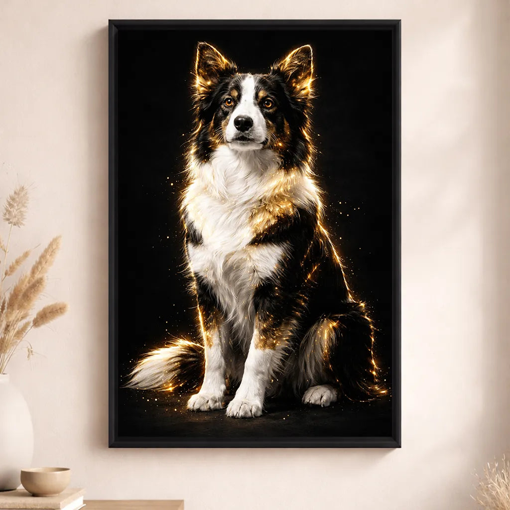 Leinwand Hunde-Portrait „Goldpfote“