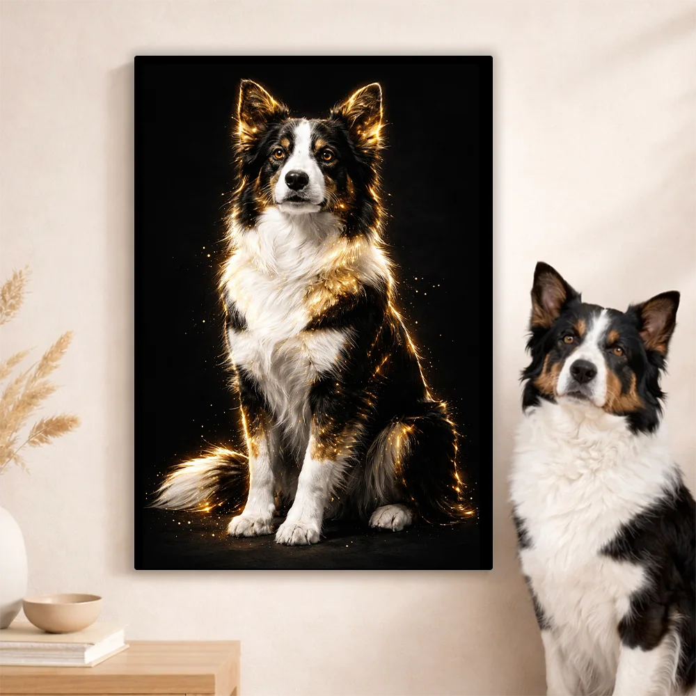 Leinwand Hunde-Portrait „Goldpfote“