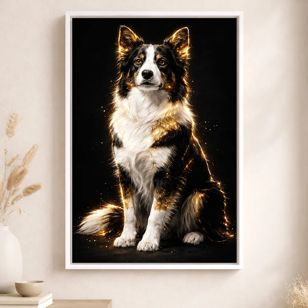 Leinwand Hunde-Portrait „Goldpfote“