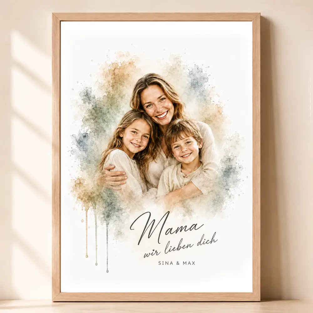 Poster Familien-Portrait "Aquarell"