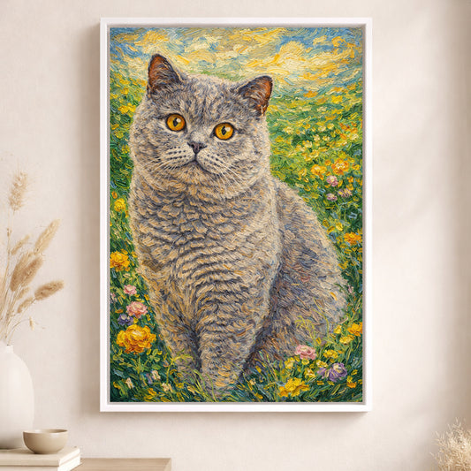 Leinwand Katzen-Portrait „Naturpfote in Öl“