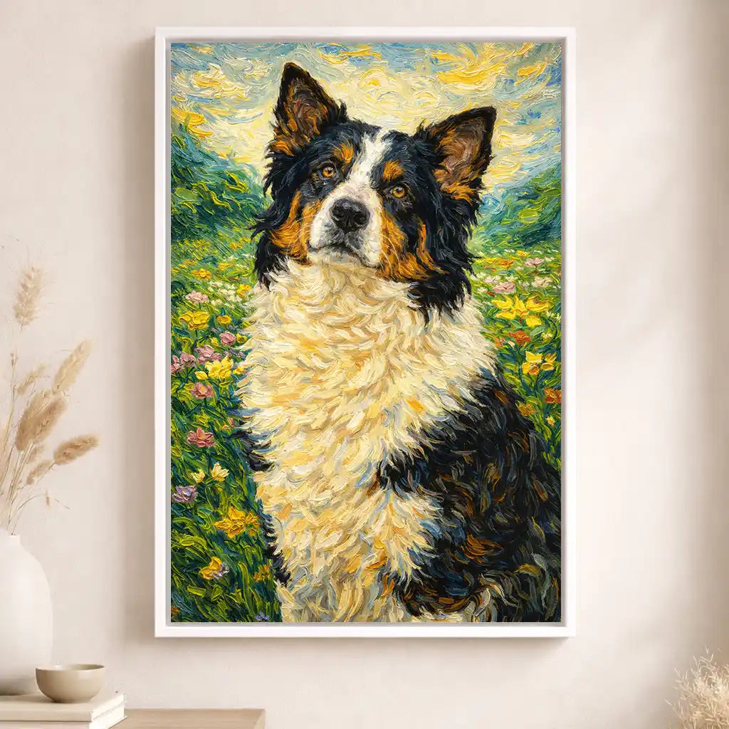 Leinwand Hunde-Portrait „Naturpfote in Öl“