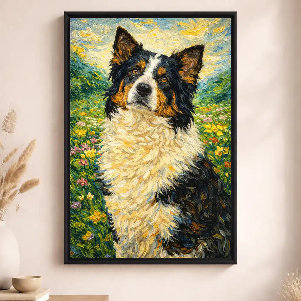 Leinwand Hunde-Portrait „Naturpfote in Öl“