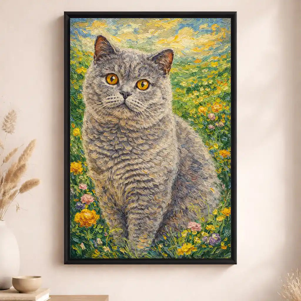 Leinwand Katzen-Portrait „Naturpfote in Öl“