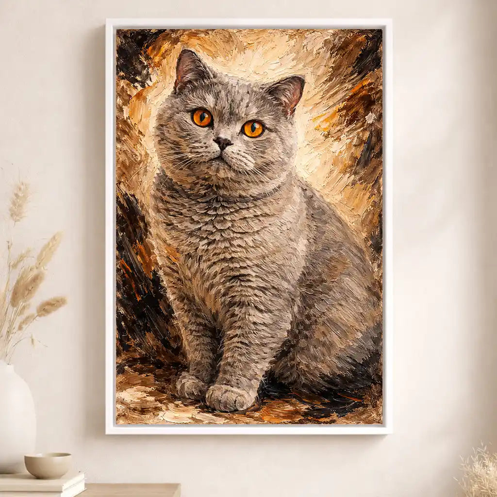 Leinwand Katzen-Portrait „Pfote in Öl“