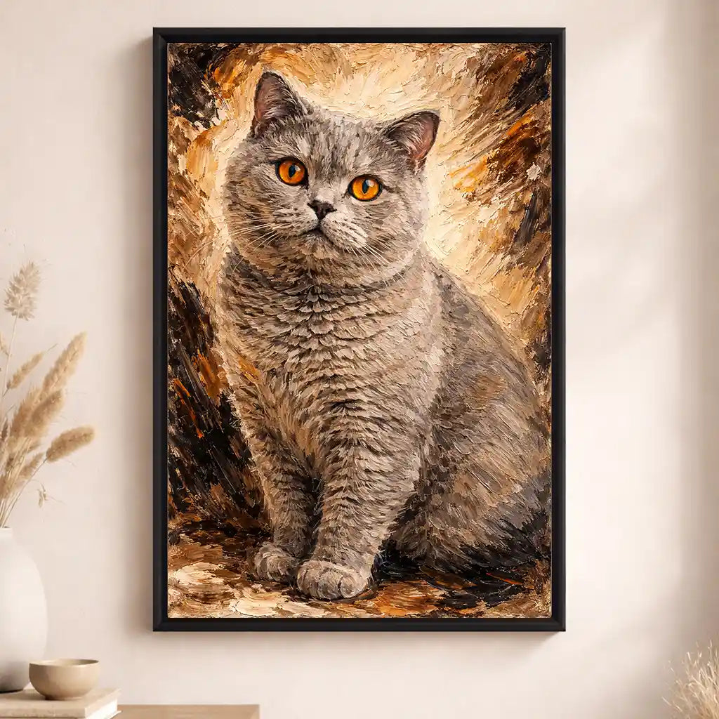 Leinwand Katzen-Portrait „Pfote in Öl“