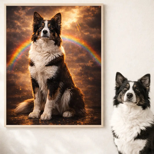 Wandbild Hunde-Portrait „Regenbogenpfote“ 