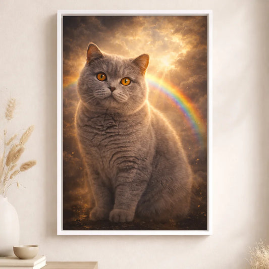 Leinwand Katzen-Portrait „Regenbogenpfote“