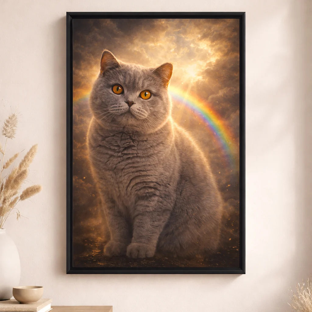 Leinwand Katzen-Portrait „Regenbogenpfote“ 