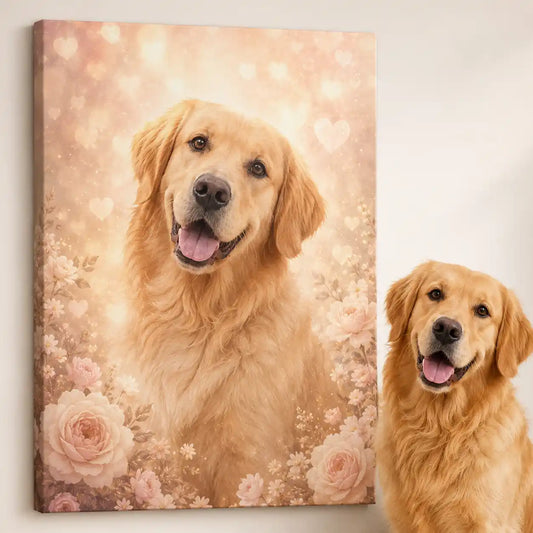 Leinwand Hunde-Portrait „Blütenpfote“