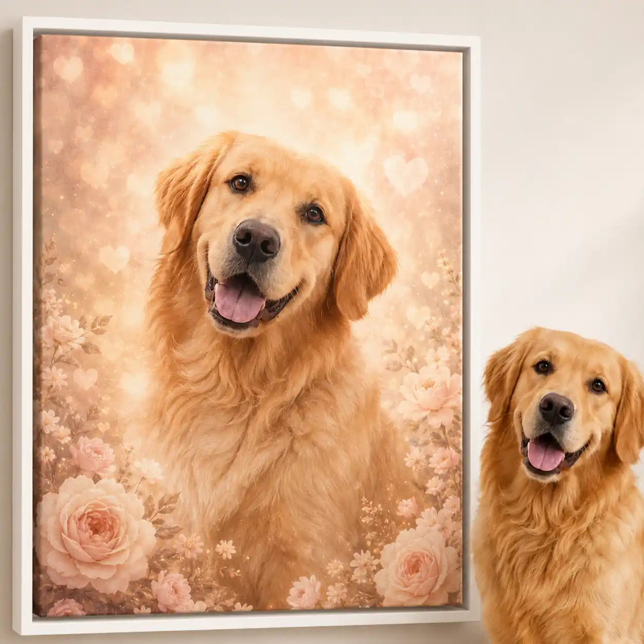 Leinwand Hunde-Portrait „Blütenpfote“