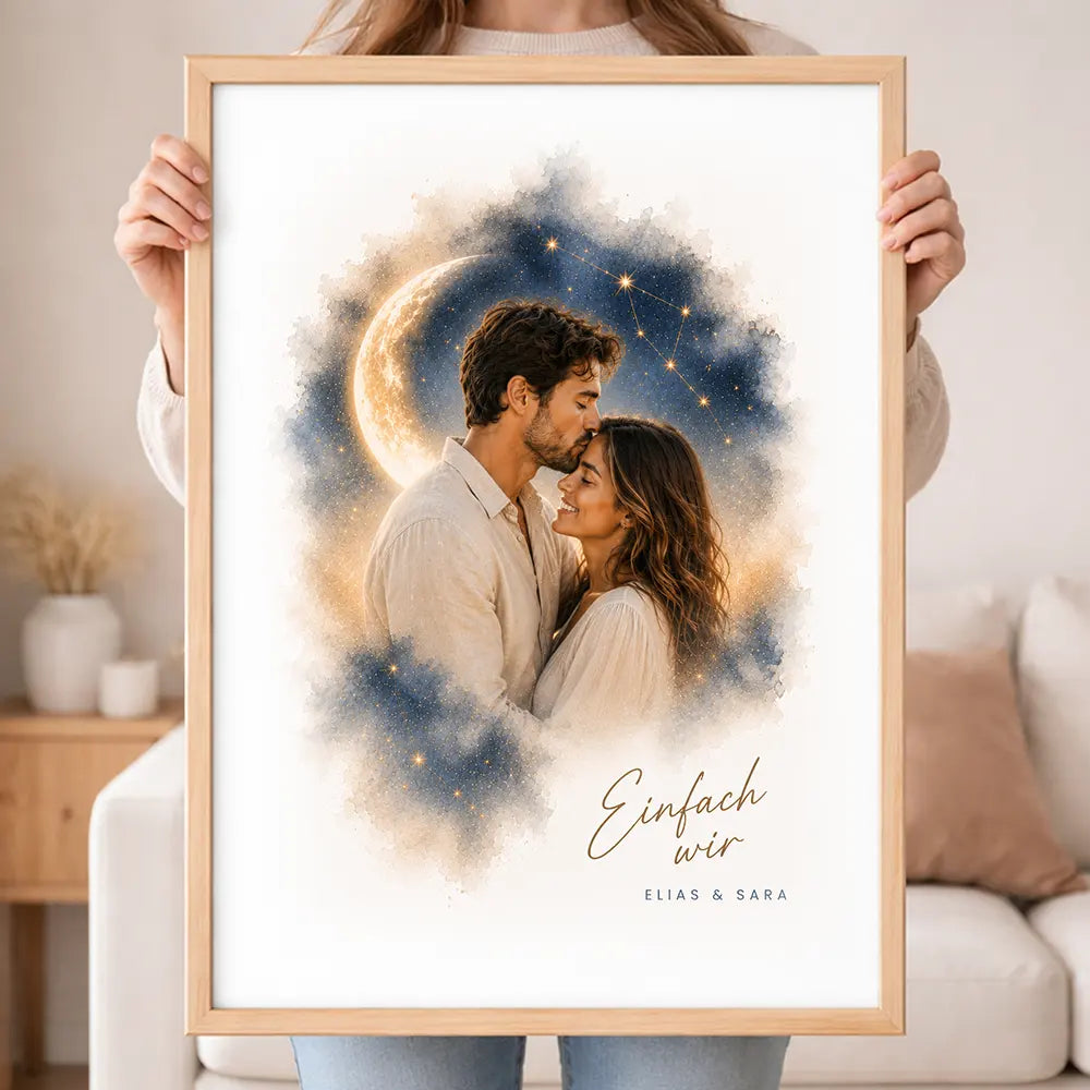 Wandbild Familien-Portrait "Bis zum Mond"